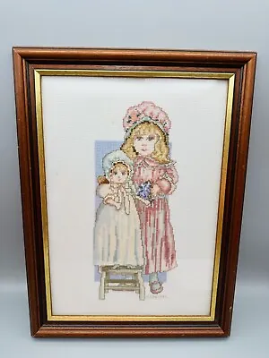 Vintage ‘My Little Girl’ Finished Framed Cross Stitch Embroidery Picture 1997 • £20
