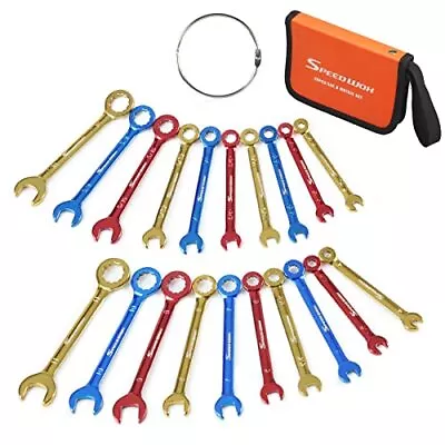 10 Pcs Mini Combination Wrench Set Metric & SAE Color Plated Open And Box End • $36.06