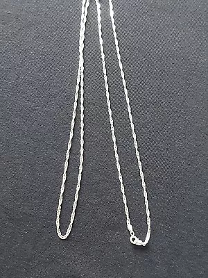 Genuine 925 Sterling Silver 36  Long Chain Necklace With Pouch. • £14.99