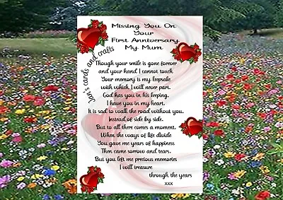Memorial Waterproof Grave Card Heavenly Anniversary Mum Gran Granny Auntie G13 • £4