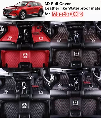 For Mazda CX-9 SUV 2007-2021 3D Moulded Waterproof Leather Look Car Floor Mats • $192.50