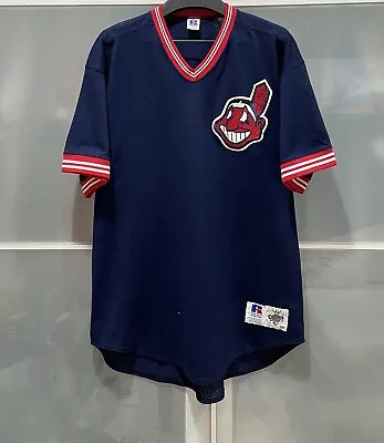 Vintage Authentic Cleveland Indians Guardians Jesse Levis Bp Baseball Jersey #14 • $109.99