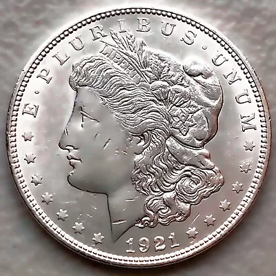 1921-d Au/unc Morgan Silver Dollar 90% $1 Coin Us #g141 • $1