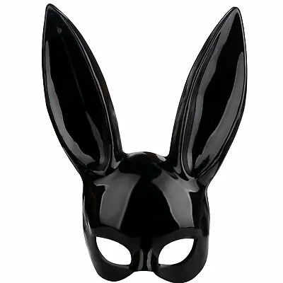 Black Bunny Mask Sexy Masquerade Ball Party Adults Rabbit Ears Easter • £7.59