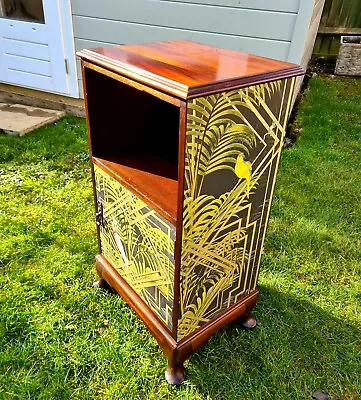 Vintage Mahogany And Decoupage  Bedside Cabinet  By Waring & Gillow • £195