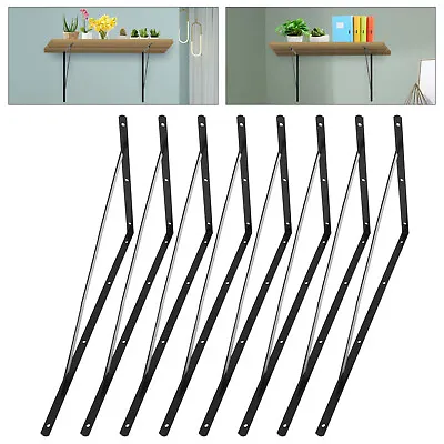 8 Pack Shelf L Brackets Countertop Shelves Bracket Metal Wall 20x11.8 Inch Black • $39