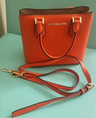 Michael Kors Orange Leather Crossbody Handbag • $125