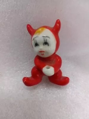 Vintage Pixie Elf Red Devil Japan Miniature Figurine Ceramic Mid Century Maker ? • $45