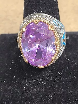 Mens Amethyst Stone Silver Ring Purple Stone Ring Turkish Handmade Silver Ring • $34.95