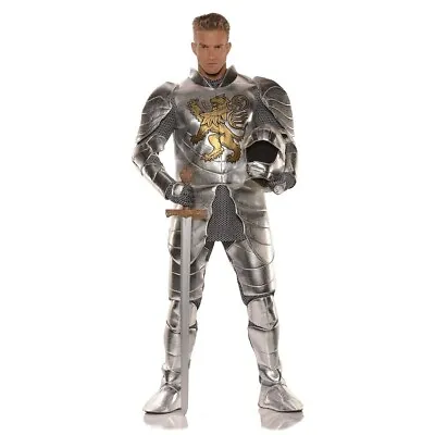Knight In Shining Armor Costume And Helmet Adult Mens Brave Errant Medieval Duel • $70.58