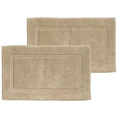 MDesign 100% Cotton Bath Mat Hotel-Style Bathroom Floor Rug 2 Pack • $40.99