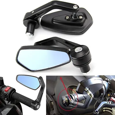 Motorcycle 7/8  Rear View Side Mirrors Handle Bar End For Honda Yamaha Kawasaki • $19.29