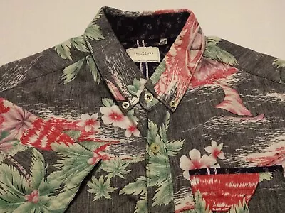 7 Diamonds Mens Small Shirt Short Sleeve Button-Down Multicolor Floral Cotton • $5