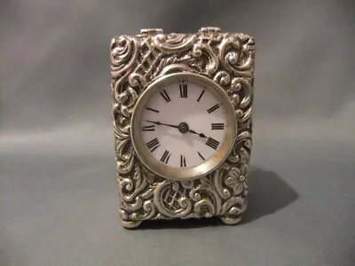 Edwardian Miniature French Silver Cased Carriage Clock Birmingham 1905 • £1100