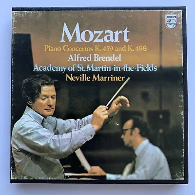 Philips Marriner/brendel Mozart Piano Concertos K. 459 488 Reel Tape 4 Track 7.5 • $34.99