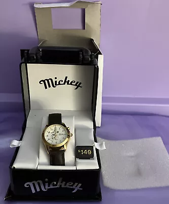 Disney Mickey Mouse Musical Watch Womens Brown Leather MZBerger & Company NEW • $69