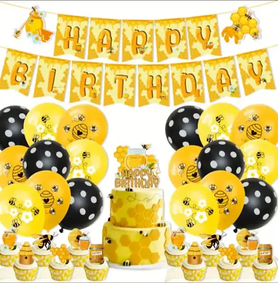 HONEYBEE / BEE - Children's  Adult Birthday Party Decorations Kit / Set • £7