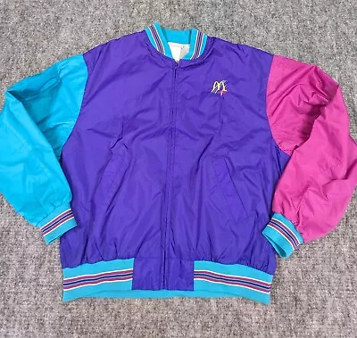 Vintage 90's McDonald's Color Block  Bomber Jacket Look At All Photos Flaws • $59.99