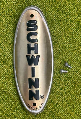 Vintage 1971 SCHWINN CHICAGO Gold Tone HEAD BADGE W/ Original Screws SHIPS FREE • $39.99