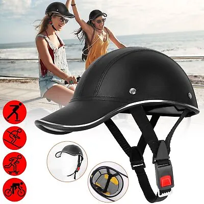 Motorcycle Flat Beanie Adult Protective Half Helmet Scooter Novelty Skid Cap • $15.53