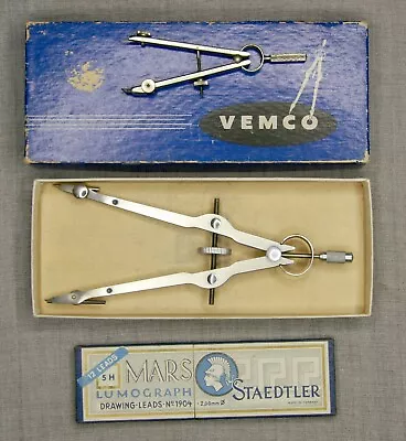 Vintage Vemco 41-C Engineering Drafting Compass - Pre-owned In Box With Points • $9.99
