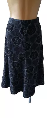 Laura Ashley Size UK 12 Blue Mix Floral Corduroy  Midi Skirt Needlecord • £16.99