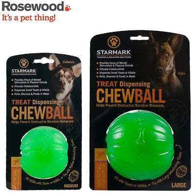 £10.79 • Buy Starmark Chewball Dog Puppy Treat Dispenser Ball Toy Floats Bouncy 2 Sizes