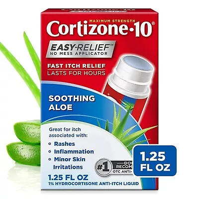 Cortizone 10 Easy Relief Applicator Anti-Itch Liquid 1.25 OZ With Healing Aloe • $7.46