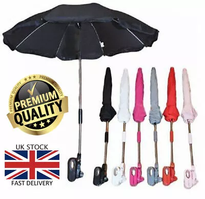 New Baby Pesci Universal Sun Rain Umbrella Pram Pushchair Canopy Parasol Shade • £14.50