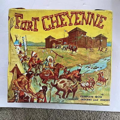 Vintage 1970 Ideal Fort Cheyenne Cowboys & Indians Calvery W/ Horses Playset • $10