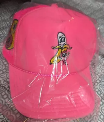 Pink Bananas Monkey Snap-Back Hat Embroidered Logos Front Side Back Brand New • $24.99