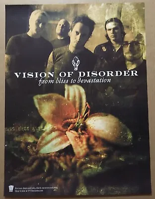 Bloodsimple VISION OF DISORDER Vintage 2001 PROMO POSTER For Bliss CD 18x24 MINT • $49.99