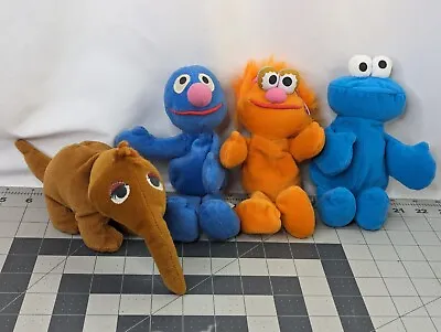 Tyco Sesame Street Cookie Monster Zoe Grover Snuffy Plush Lot 8 Inch 1997 • $22.45