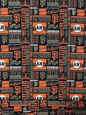 MLB SAN FRANCISCO GIANTS Baseball Blocks “1958” 1/2 Yd (18”x44”) Cotton Fabric • $9.95