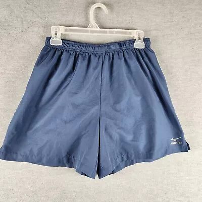 Mizuno Woman Athletic Shorts Medium Blue Lined Workout Athletic Zip Pocket EUC • $6.66