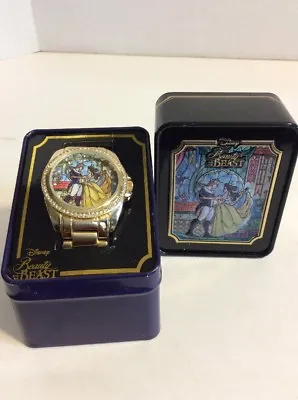 Disney Beauty And The Beastprincess Belle Stained Glass Watch In Collectors Tin  • $50