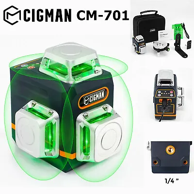 3D Green Cross Line Laser Level Self Leveling 3x360° CIGMAN CM-701 • $135.99