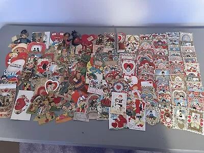 Lot Of 138 Vintage Valentines - Early 1900’s-1930’s • $34