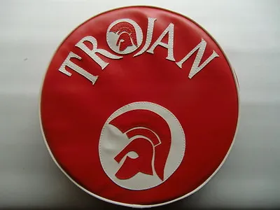 Red/White Trojan And Trojan Head Scooter Wheel Cover  Vespa/ Lambretta • £46.79