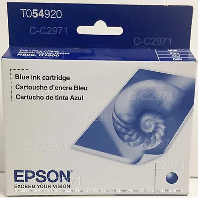 Genuine Epson Photo Stylus T054920 Blue Ultra Chrome R1800 2/24 9/22 6/22 • $9.50