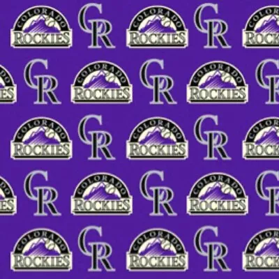 MLB Colorado Rockies Purple Quilting Cotton Fabric Major League Baseball Logo • $6.15