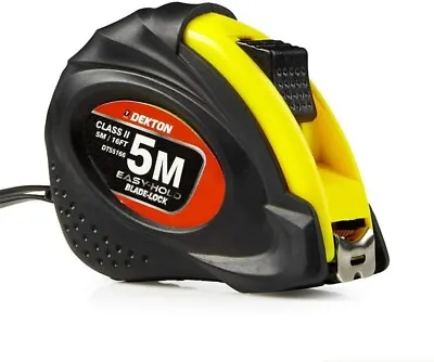 Dekton 5m 16ft Tape Measure Metal Retractable Griplock Metric Measuring Imperial • £6.50