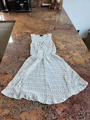£3.99 • Buy Size 10 Topshop Cream Lace Rattan Style Dress Cami
