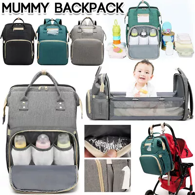 Large Baby Diaper Bag Mummy Maternity Nappy Large Capacity Changing Backpack • $51.99