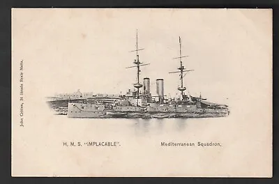 £3.99 • Buy Malta 1895 Undivided Back Postcard HMS Implacable Mediterranean Squadron Critien