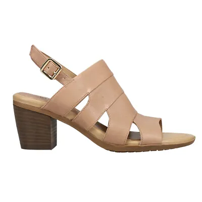 VANELi Mayo Block Heels Sling Back  Womens Brown Casual Sandals 305973 • $19.99