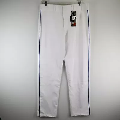 Easton Pants Mens XL Quantum Pipepant Baseball Softball Full Length White Blue • $8.99