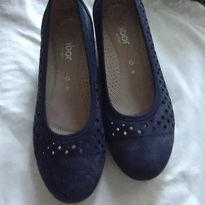 Ladies Nay Blue Suede GABOR Slip On Shoes G Size 4 • £0.99