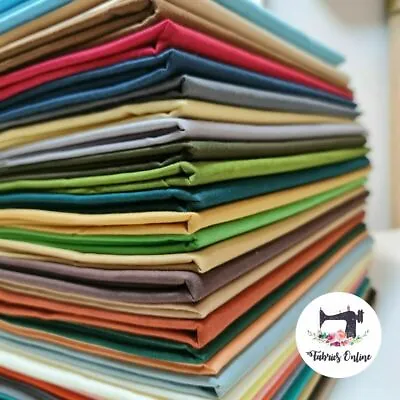 Plain 100% Cotton Fabric Quilting Dress Lining Craft Material 40+ Colours 44  • £4.99