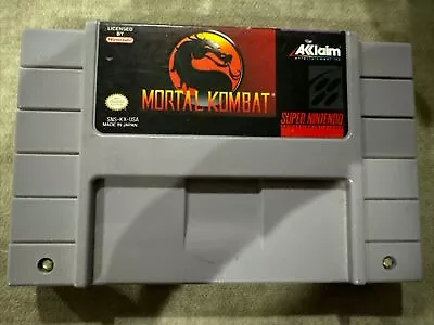 Mortal Kombat I (Super Nintendo 1993) SNES Game WORKS Mortal Combat 1 Tested !! • $5.95